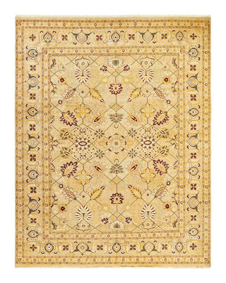 Traditional Mogul Yellow Wool Area Rug 8' 1" x 10' 2" - Solo Rugs