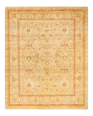 Traditional Mogul Yellow Wool Area Rug 8' 1" x 10' 8" - Solo Rugs