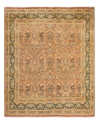Traditional Mogul Pink Wool Square Area Rug 7' 10" x 8' 1" - Solo Rugs