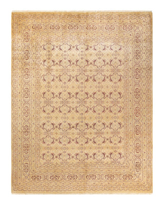 Traditional Mogul Yellow Wool Area Rug 8' 1" x 10' 2" - Solo Rugs