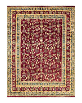 Traditional Mogul Red Wool Area Rug 8' 0" x 10' 7" - Solo Rugs