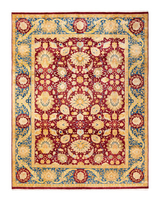 Traditional Mogul Red Wool Area Rug 8' 0" x 10' 4" - Solo Rugs