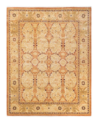 Traditional Mogul Brown Wool Area Rug 7' 10" x 10' 1" - Solo Rugs