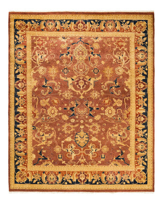 Traditional Mogul Orange Wool Area Rug 8' 1" x 10' 2" - Solo Rugs