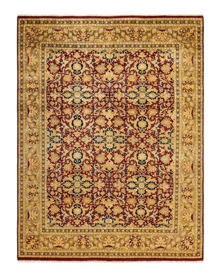 Traditional Mogul Red Wool Area Rug 7' 10" x 10' 1" - Solo Rugs