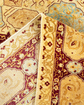 Traditional Mogul Ivory Wool Area Rug 6' 1" x 9' 1" - Solo Rugs