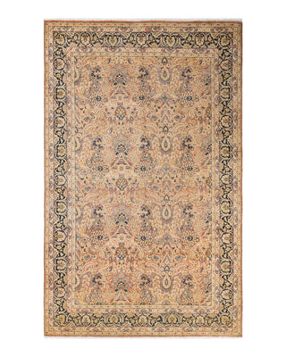 Traditional Mogul Pink Wool Area Rug 5' 9" x 9' 2" - Solo Rugs