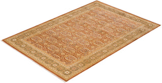 Traditional Mogul Brown Wool Area Rug 6' 2" x 8' 10" - Solo Rugs
