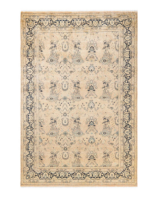 Traditional Mogul Beige Wool Area Rug 6' 1" x 9' 0" - Solo Rugs