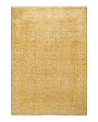 Traditional Mogul Green Wool Area Rug 6' 1" x 8' 8" - Solo Rugs