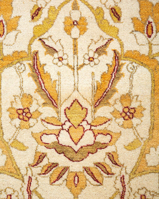 Traditional Mogul Ivory Wool Area Rug 6' 1" x 9' 5" - Solo Rugs