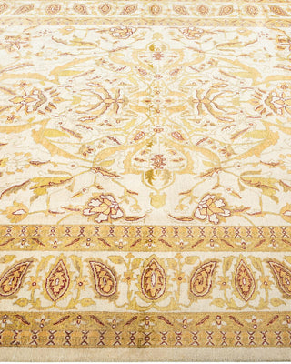 Traditional Mogul Ivory Wool Area Rug 6' 1" x 9' 5" - Solo Rugs