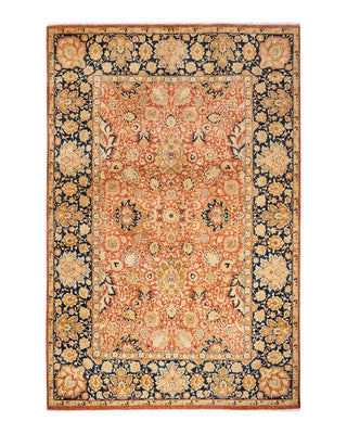 Traditional Mogul Orange Wool Area Rug 6' 0" x 9' 1" - Solo Rugs