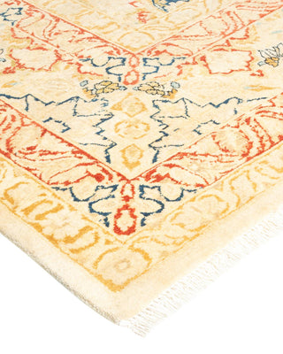 Traditional Mogul Ivory Wool Area Rug 9' 2" x 12' 3" - Solo Rugs