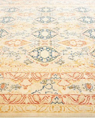 Traditional Mogul Ivory Wool Area Rug 9' 2" x 12' 3" - Solo Rugs