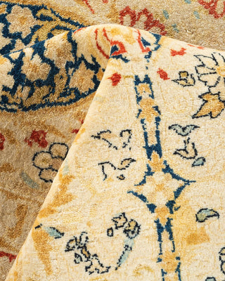 Traditional Mogul Ivory Wool Area Rug 9' 2" x 12' 3" - Solo Rugs