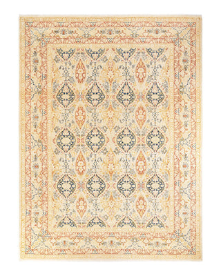 Traditional Mogul Ivory Wool Area Rug 9' 2" x 12' 3" - Solo Rugs