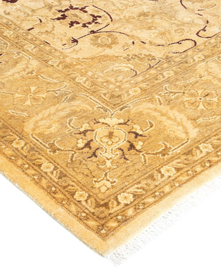 Traditional Mogul Ivory Wool Area Rug 6' 1" x 8' 10" - Solo Rugs