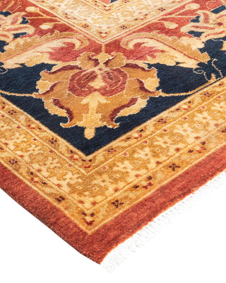 Traditional Mogul Orange Wool Area Rug 9' 2" x 11' 10" - Solo Rugs