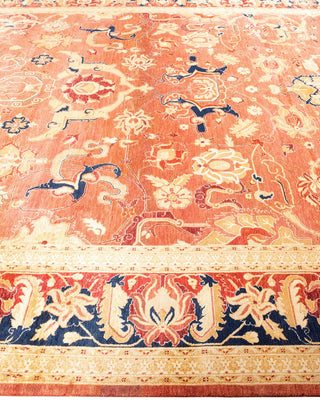 Traditional Mogul Orange Wool Area Rug 9' 2" x 11' 10" - Solo Rugs