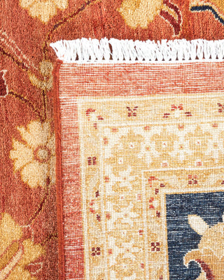 Traditional Mogul Orange Wool Area Rug 9' 2" x 11' 10" - Solo Rugs