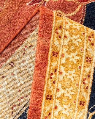 Traditional Mogul Orange Wool Area Rug 9' 2" x 11' 10" - Solo Rugs