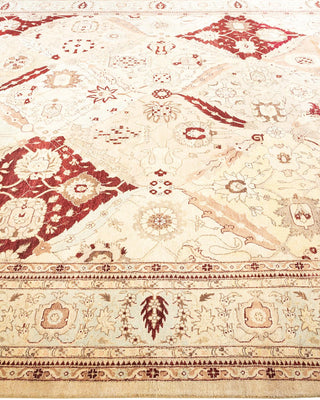 Traditional Mogul Ivory Wool Area Rug 9' 4" x 12' 1" - Solo Rugs