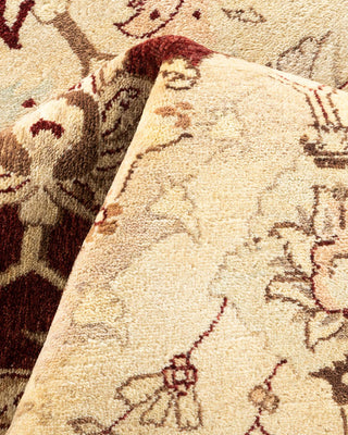 Traditional Mogul Ivory Wool Area Rug 9' 4" x 12' 1" - Solo Rugs