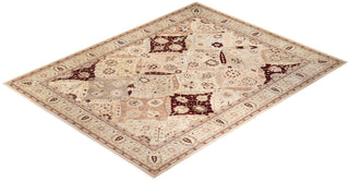 Traditional Mogul Ivory Wool Area Rug 9' 4" x 12' 1" - Solo Rugs