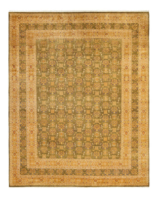 Traditional Mogul Green Wool Area Rug 8' 3" x 10' 3" - Solo Rugs
