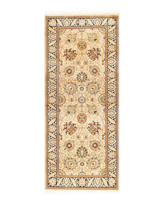 Traditional Mogul Beige Wool Runner 2' 7" x 6' 1" - Solo Rugs