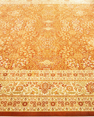 Traditional Mogul Orange Wool Area Rug 9' 2" x 12' 1" - Solo Rugs