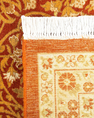 Traditional Mogul Orange Wool Area Rug 9' 2" x 12' 1" - Solo Rugs