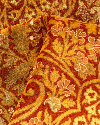 Traditional Mogul Orange Wool Area Rug 9' 2" x 12' 1" - Solo Rugs