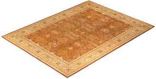 Traditional Mogul Orange Wool Area Rug 9' 2" x 12' 1" - Solo Rugs