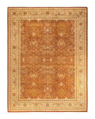Traditional Mogul Orange Wool Area Rug 9' 2" x 12' 1" - Solo Rugs