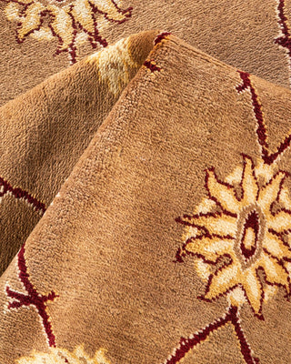 Contemporary Eclectic Beige Wool Area Rug 9' 1" x 11' 10" - Solo Rugs