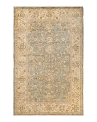 Contemporary Eclectic Green Wool Area Rug 6' 3" x 9' 9" - Solo Rugs