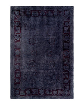 Contemporary Fine Vibrance Gray Wool Area Rug 6' 3" x 9' 1" - Solo Rugs