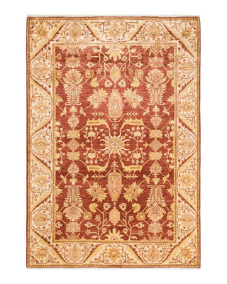 Contemporary Eclectic Orange Wool Area Rug 6' 2" x 8' 10" - Solo Rugs