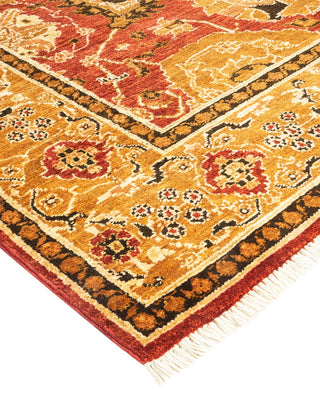 Contemporary Eclectic Orange Wool Area Rug 5' 2" x 7' 9" - Solo Rugs