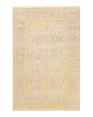 Contemporary Eclectic Ivory Wool Area Rug 5' 3" x 8' 0" - Solo Rugs