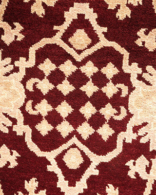 Contemporary Eclectic Red Wool Area Rug 3' 3" x 5' 1" - Solo Rugs