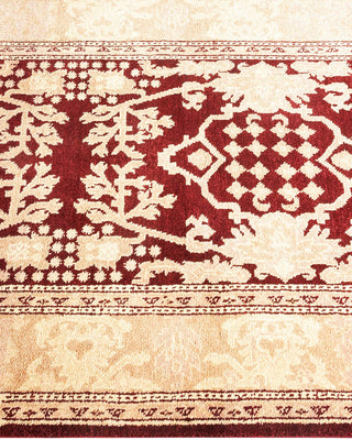 Contemporary Eclectic Red Wool Area Rug 3' 3" x 5' 1" - Solo Rugs