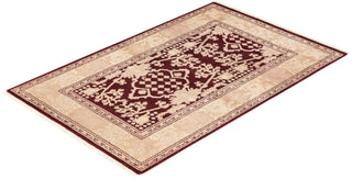 Contemporary Eclectic Red Wool Area Rug 3' 3" x 5' 1" - Solo Rugs