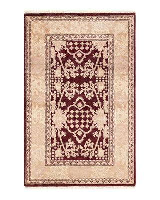 Contemporary Eclectic Red Wool Area Rug 3' 3" x 5' 1" - Solo Rugs