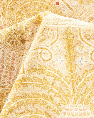 Traditional Mogul Yellow Wool Area Rug 9' 1" x 12' 5" - Solo Rugs