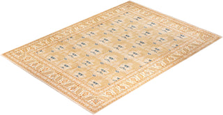 Traditional Mogul Yellow Wool Area Rug 9' 1" x 12' 5" - Solo Rugs