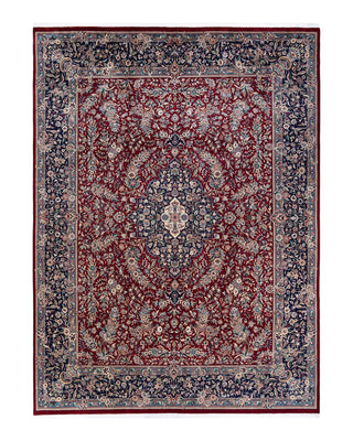 Traditional Mogul Red Wool Area Rug 9' 2" x 12' 3" - Solo Rugs