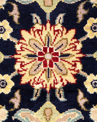 Traditional Mogul Blue Wool Area Rug 4' 2" x 6' 1" - Solo Rugs